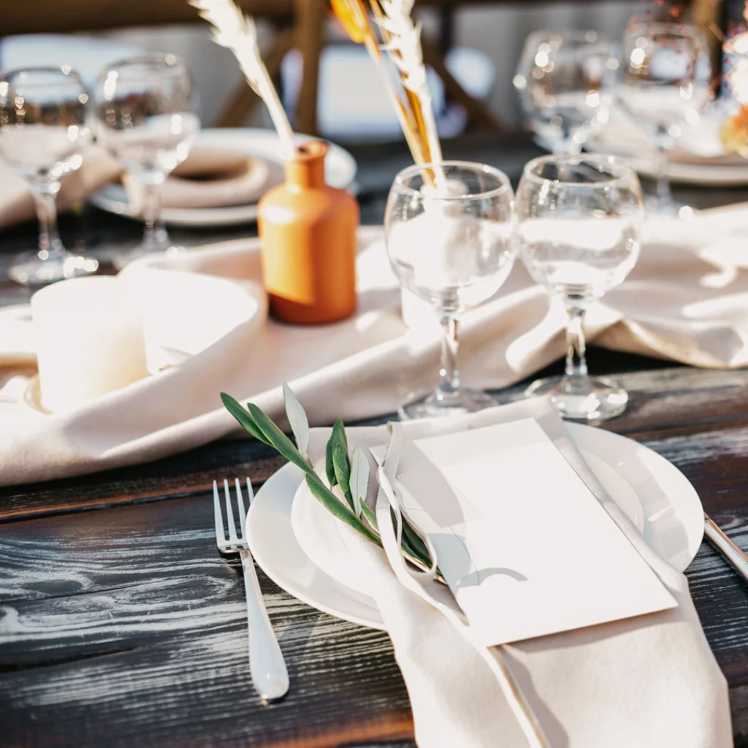 tafel met tafelloper